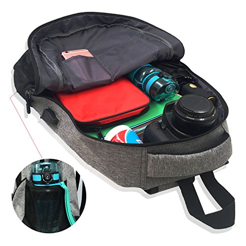 Laptop Rucksack - Computer-Rucksack Laptop-Rucksack Hochschule Rucksack mit USB-Ladeanschluss - Grau