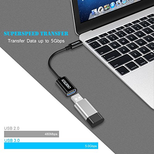 USB C Adapter auf USB 3.0 CHOETECH (0.5ft/15cm) USB Type C auf USB 3.0 Type A [OTG] Adapter Kabel für LG G6, G5, 2016 MacBook Pro, MacBook 2015/2016, Chromebook Pixel, Nokia N1, Nexus 5X/6P und andere - 2