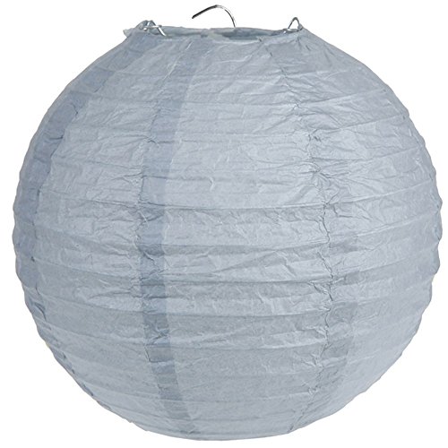 Laternen 20 cm 2 Stück grau - Papierlaternen Lampions Ballon Papierlampion Windlichter - 4312