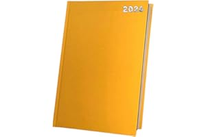 PaulStore 2026 Diary A4/A5/A6 Pastel Colour Fashion Week to View, Day A Page Desk Diary (Yellow, A5 Day A Page)