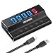 Produktbild Ueznirn USB Hub Aluminium 4-Port USB 3.0 Hub USB Verteiler & 1 Smart Ladegerät Port mit Einzelnen Power Schalter und 1M USB 3.0 A-auf-B Kabel