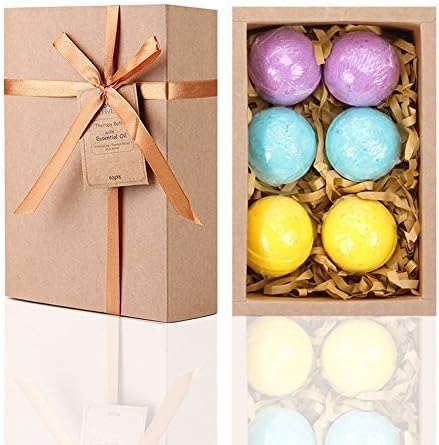 LAVEN Organic Bath Bomb Gift Kit, 3 Scents (Eucalyptus, Lavender and Orange) Pack of 6