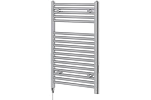 GO BATHROOMS Newark Chrome Electric Towel Radiator Towel Warmer Radiator Rail Bathroom Heated Towel Ladder Rail 770 x 500