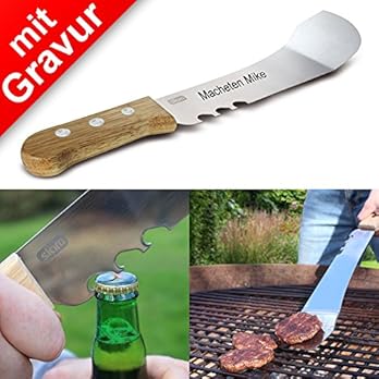 Sterngraf Grillmachete Mit Gravur Zb Namen Edelstahl 52 Cm Mit Flaschenffner Von Mags