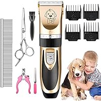 AIYOOE Haustier Grooming Clipper kits, Wiederaufladbare Drahtlose Haarschneidemaschine, Elektrische Leise Schermaschine Hund und Katze