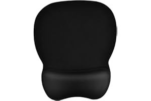 EooCoo Mouse Pad with Memory Foam Rest, 4mm Ergonomic Mouse Mat, Mousepad with Wrist Support & Non-Slip Rubber Base, Ultra Thin Wear Resistant Home & Office Desk Accessories for PC Laptop, Black