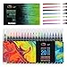 Produktbild Premium Aquarell Pinsel Pen Set 20 flexible Real Pinsel Spitze Stifte und 1 nachfüllbar Wasser Pinsel Pen + Bonus 20 Spannbettlaken 200 gsm Aquarell Kunst Pad Das perfekte Full Aquarell-Set tolles für Kinder und Erwachsenen Malbücher/Manga/Comic und Kalligrafie