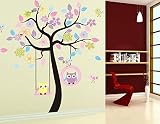 XXXL! Eule & Baum Wandtattoo Wandaufkleber Wall sticker Bogen Gr. 60*90cm *2PCS - 3