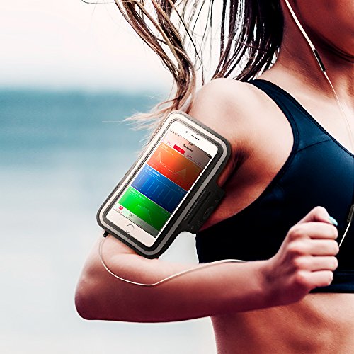 Handy Armband, Spigen Velo [Universal Leichtgewicht] [Kristall klarer Bildschirm] [Stabiler doppelt-genähter Klettverschluss] Ultra Softes Armband Handy Halter Sport, Sportarmband, Laufen Joggen verstellbares Armband für iPHone 7 Plus/7/6s/6 Plus, Samsung Galaxy S8/S8 Plus/S7/Galaxy S7 Edge/Google Pixel/Pixel XL, Huawei, OnePlus und alle Smartphones bis zu 5,5″, Hülle, Case, Tasche, Schutzhülle Laufen Joggen Jogging Gym Fitness-Studio Fitness mit Schlüsselhalter – A700 - 2