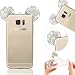Produktbild Galaxy S7 Edge Hülle, MOMDAD Diamant Bling Strass Handyhülle für Samsung Galaxy S7 Edge Schutzhülle Handmade Cartoon Maus Mouse Ohr Ear Rückseite Case Cover Transparent TPU Silikon Weich Glitzer Glänzend Telefonkasten Abdeckung Schutz Kratzfeste Stoßdämpfende Handy Tasche Schale Bumper - Kristall Klar