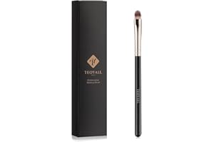 TEOYALL flach gerundete Concealer Pinsel, weiche dichte synthetische Borsten Mischpinsel für Pulvercreme Concealer Lidschatten