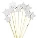 Produktbild Leisial 10 Stücke Kleiner Silber Stern Kuchen Toppers Cake-Topper Tortenstecker Tortentopper 2.5*2.5CM