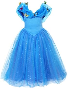 Mooler Mädchen Prinzessin Cinderella Schmetterlinge Maxi Kleid (Mit 12 Schmetterlingen)