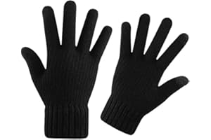 HGDGears Winter Warm Knitted Gloves for Men,Soft Lining,Touchscreen Thermal Knitted Gloves for Cold Weather