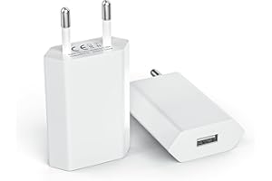 VOLTWAVE presa usb (2 Pezzi) presa usb da muro, per Iphone X XR XS 11 11 pro 8 8 Plus 7 7Plus 6 6S SE 12 13 14 Pro Max Plus IPad Samsung Xiaomi LG ecc. Adattatore di alimentazione USB universale da 5 V