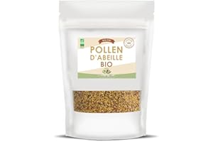 Herbes du Monde - Pollen d'abeille BIO - Riche en vitamines C, B1, B2, B3, fer, zinc et magnésium - Granules Organique, pollen de fleurs de la plus haute qualité - 1 sachet de 250g Certifiée AB