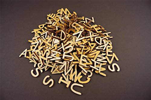 250+ Holz kleine Buchstaben (2cm) Alphabet Dekoration Selbstklebend (NF1) - 3