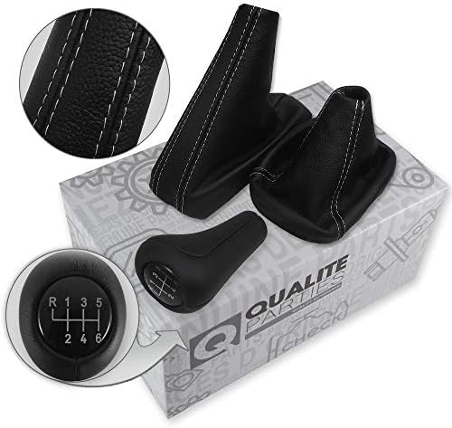 Gear Knob + Handbrake Boot + Shift Boot 6 Gears White