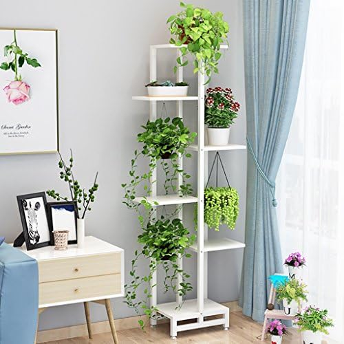 YOTA HOME Flower Stand Flower Stand Living Room Floor Frame Wrought Iron Multi-storey Indoor Multi-functional Hanging Basket Shelf Bedroom Decoration (Color : B, Size : 105CM)