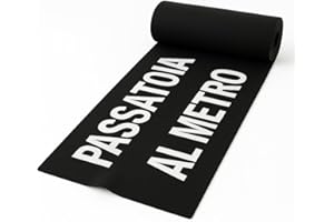 GALEONE - BIANCHERIA E TESSUTI Passatoia al Metro | Tappeto Cucina Antiscivolo - Lavabile | Tappeto Corridoio - Cucina - Ingresso | Passatoia al Metro per Eventi - Matrimonio | Galeone | 1 x 3 m | Nero