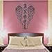 Produktbild kyprx Vinyl Aufkleber Christian Angel Wings Religion Christentum Religiös Wohnzimmer Schlafzimmer Wohnkultur Wandaufkleber schwarz 60x57cm