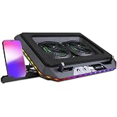 Classone Gaming GT200 Laptop Soğutucu Notebook Stand, 3000 RPM,10 RGB ışık kontrol&uuml;, 15.6-17 inch, Hız kontrol&uuml;, 2 B&uuml;y&uuml;k fan,