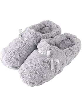 Tofern Damen/Mädchen Hausschuhe Pantoffel TPR Memory-Foam kuschelig weich rutschfest warm Schlafzimmer Wohnzimmer...