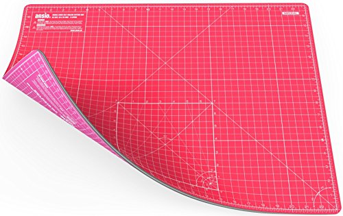 Ansio Schneidematte, selbstreparierend, doppelseitig, 5 Schichten, umweltfreundlich, Messung metrisch und angloamerikanisch, Rosa/Rot, 45 x 60 cm, A2 - 2