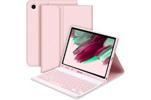 GENERIC XYAL Covers e Custodie, Tastiera Staccabile, Custodia Protettiva in Pelle Flip Compatibile con Samsung Galaxy Tab A7 10.4 Pollici (T500/T505)(Pink+Keyboard)