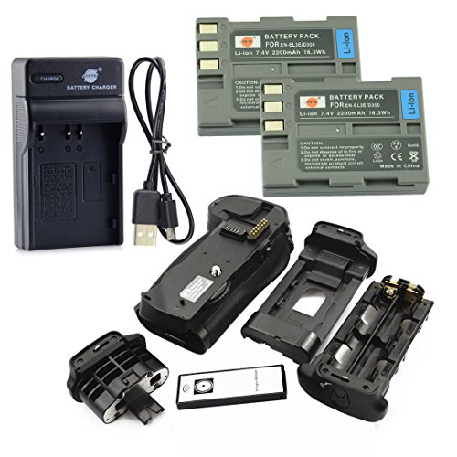 DSTE IR Remote MB-D10H Poign  e Batterie   2x EN-EL3E Batterie   USB Chargeur pour Nikon D300 D300S D700 D900