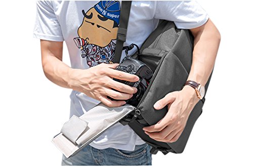 CADEN Mode Multifunktions wasserdicht Pro DSLR Rucksack Kameratasche Fotografie Rucksack, Outdoor Reisetasche für Canon Nikon Sony, genug für 13-Zoll Macbook, Tablette (Grau-04) - 8
