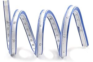 CORSEHILD Flexible Curve Ruler, 60cm Plastic Double Sided Creative Measure Tool Bendy with Metric and Imperial for Drafting Engineering Sewing Painting Garment Design (24Inch) (CORSEHILD-123)