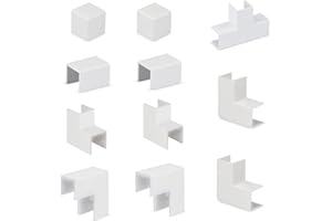 Lion Electric Juego de 11 piezas para conectar varios perfiles de canal de cables para la gestión de cables, 15 x 10 mm