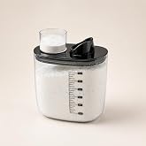 Poomy 1200 ml &Ouml;l&ccedil;ekli Deterjan Kabı, Şeffaf Deterjan Saklama Kutusu, Kapaklı &Ccedil;amaşır Deterjan Organizeri, Etiket Hediyeli