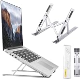 Voomy 6-Level Height Adjustable Foldable Laptop Stand, Compatible with MacBook, HP, Lenovo, All 9-16 Inch Laptops & Tablets, 
