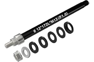 NICEDACK Adaptateur d'axe enfichable M12 pour remorque de vélo, adaptateur d'axe de roue de vélo, longueur de tige réglable (M12 x 1,0 (160-172 mm)