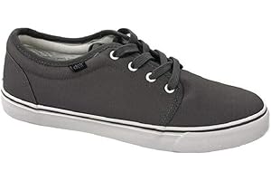 AB Mens Canvas Boat Shoes Lace Up Casual Deck Summer Trainer Yachting Pumps Plimsolls (7 UK, Grey)