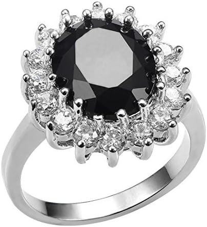 Weinuo Black onyx 925 sterling silver Gemstone Fashion Ring Size Q