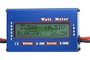 DollaTek Watt Power Tester Wattmeter DC Power Analyzer High Precision Watt Volt Amp Energy Meter Analyzer Tool (0-100A 0-60V)