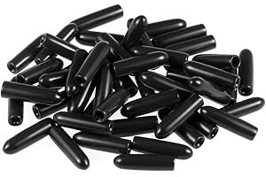 MACHSWON 50 Stück Gummi-Endkappen, 2,5 mm Innendurchmesser, Vinyl, runde Endkappen, Schraubgewinde, Schutzkappen für den Schutz von Schrauben, Rohren, Kabeln, Drähten usw