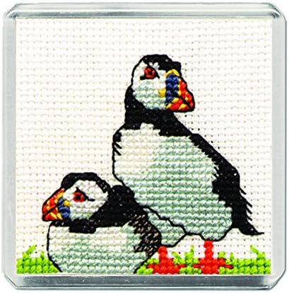 Fridge Magnet Sea Life Scottish Cross Stitch Kit 'Puffin' by Textile Heritage