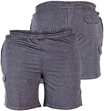 Grey Big King Size Mens Elasticated Waist Cargo Shorts Duke John D555 Casual Combats