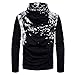 Produktbild BBring Herren Pullover, Casual Standard Sweatshirts, 2017 Neu Mode Herbst/Winter Langärmeliges Turtleneck Bedrucktes Top T-Shirt Outwear Bluse (M, Schwarz)