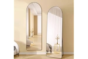Bai You Mei Steh Spiegel Bogen Ganzkörper 150cm*40cm Ganzkörperspiegel Standspiegel Spiegel Groß Wandspiegel mit Ständer zum Stehen oder Anlehnen Spiegel Wallmounted Mirrors (Schwarz A)