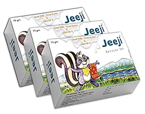 JEEJI Baby & Kids Bathing Bar, No Soap Content, Enriched with Natural Ingredients, Goat Milk, Shea Butter, Olive Oil and More For Daily Use | Pack Of 3