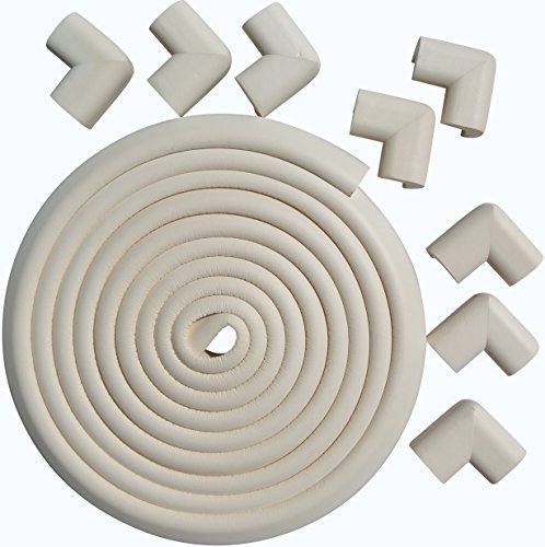 ULTIMATE VALUE BUNDLE Premium 17ft Edge And 8 Corner Guards - Keep Toddlers Safe While They Learn to Walk. FREE 6 Pack Of Home Safety Electric Plug Protectors. Easily Affix The Child Safety Bumpers to All Types of Furniture. Stylish White / Beige Color. Won't Damage Furniture. Ultra Thick. Child Safe. Cover 20 feet of Sharp Edges And Corners. Lifetime Guarantee on All Protectors.