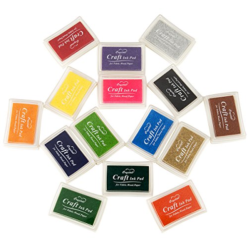 EFANTUR Tamp  n Tinta Almohadilla de Sello 15 Colores Ni  os No T  xico Seguro y Lavable para Sellos de Goma Madera Papel Tela Pinturas del Dedo Diy de Arte y Huellas Dactilares