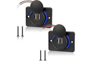 SUPRBIRD 3,1 A Dual Presa USB 12 v, 2 Porte presa usb auto, USB Pannello Presa di Ricarica, Rapido Impermeabile Presa di Corrente per Moto, Barche, Camion, Camper (2 pcs)