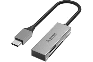 Hama USB-kortläsare, USB-C, USB 3.0, SD/Micro SD, Alu, 30 års garanti
