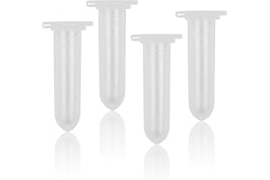 Rowiz 200PCS 2ml plastic EP Lab Centrifuge Tube Vial Test Tube,Sample Bottle Test Tube with Round Bottom, Liquid Test Bottle with Graduation, with Cap Packaging